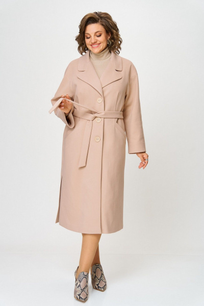 Пальто Koketka i K 1298-1 бежевый - фото 3