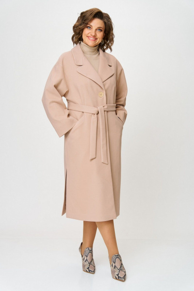 Пальто Koketka i K 1298-1 бежевый - фото 1
