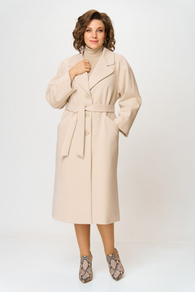Пальто Koketka i K 1298-2 молочный - фото 4