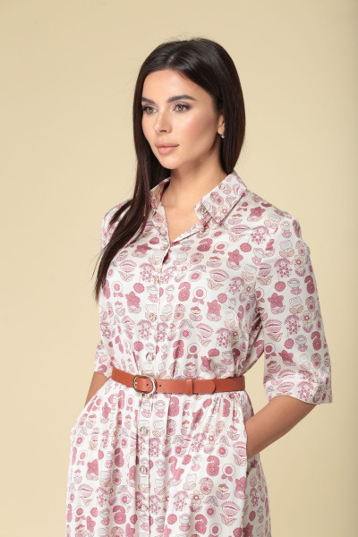 Платье А-силуэта с воланом и поясом из текстиля Ларс Стиль 529 - фото 2