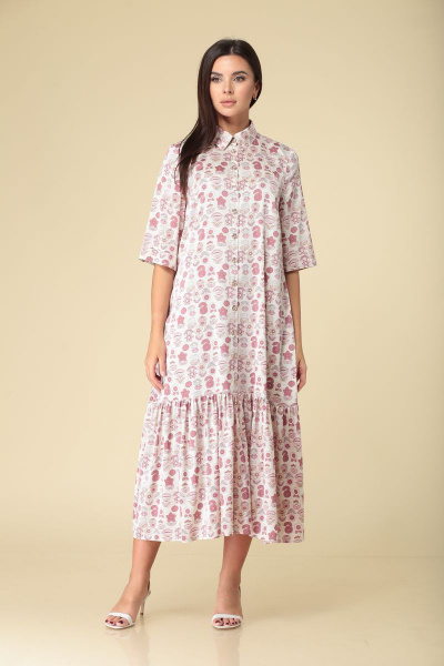 Платье А-силуэта с воланом и поясом из текстиля Ларс Стиль 529 - фото 4