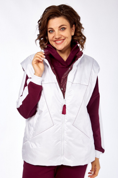 Брюки, жилет, худи Диомант 1917 бордо-белый - фото 9