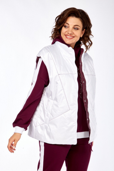 Брюки, жилет, худи Диомант 1917 бордо-белый - фото 7