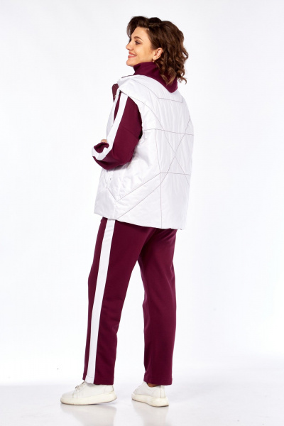 Брюки, жилет, худи Диомант 1917 бордо-белый - фото 13