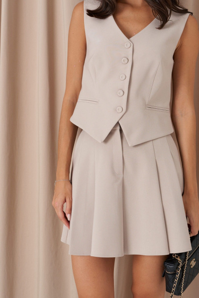 Жилет классический полуприлегающий из фактурной ткани ANNETE A5417 - фото 7