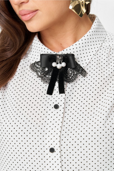 Блуза Andina city 5028-25 белый-горох - фото 5