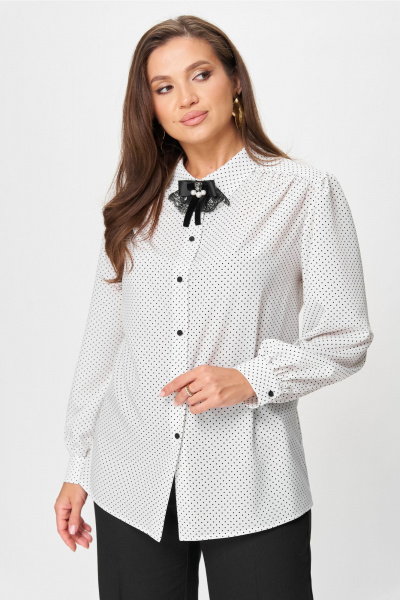Блуза Andina city 5028-25 белый-горох - фото 9