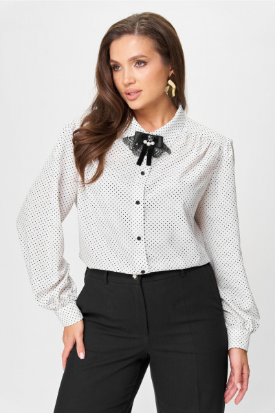 Блуза Andina city 5028-25 белый-горох - фото 8