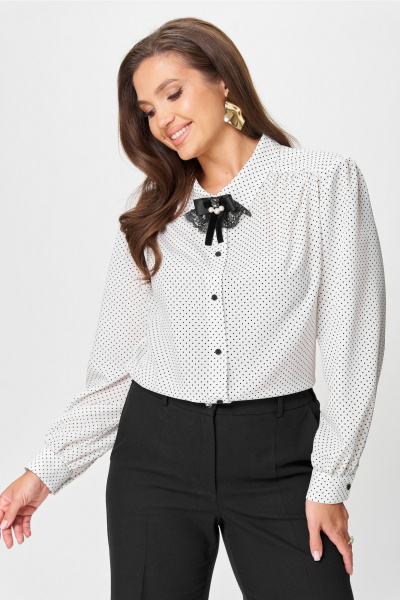 Блуза Andina city 5028-25 белый-горох - фото 2
