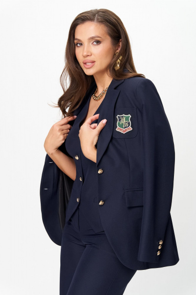 Брюки, жакет, жилет Andina city 9082-25 синий - фото 6