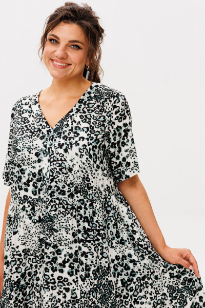 Платье Anelli 57 мраморный_мох - фото 4