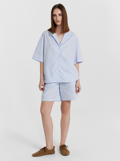 Рубашка, шорты Mark Formelle 192011/24-32911П-9 тонкая_синяя_полоска - фото 1