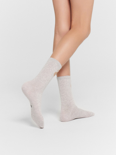Носки Mark Formelle 430A-2884/B4-243430A-1 св.сер.меланж_нюдовый_капучино_рис.2884 - фото 2