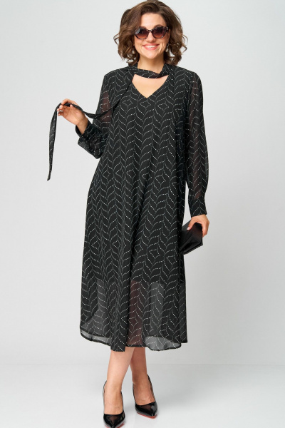 Платье EVA GRANT 7293 черный_абстракция - фото 8