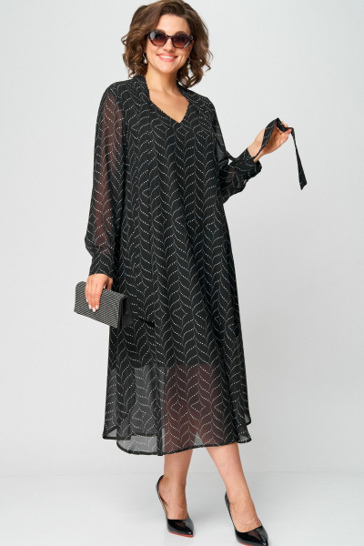 Платье EVA GRANT 7293 черный_абстракция - фото 9