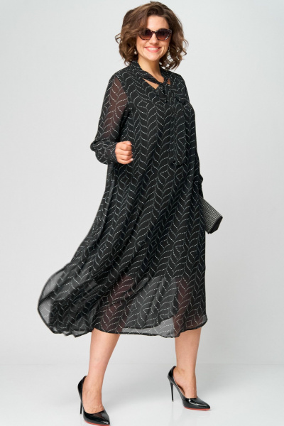Платье EVA GRANT 7293 черный_абстракция - фото 13