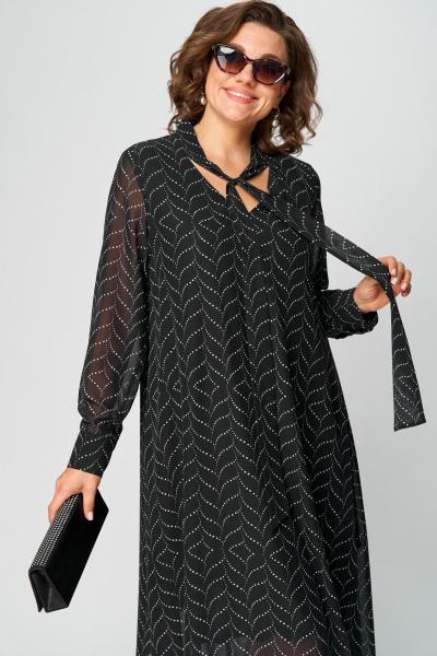 Платье EVA GRANT 7293 черный_абстракция - фото 12