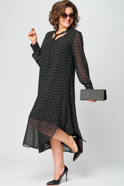 Платье EVA GRANT 7293 черный_абстракция - фото 7