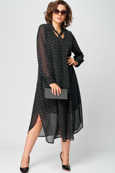 Платье EVA GRANT 7293 черный_абстракция - фото 2