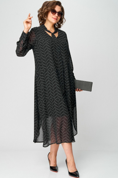 Платье EVA GRANT 7293 черный_абстракция - фото 6
