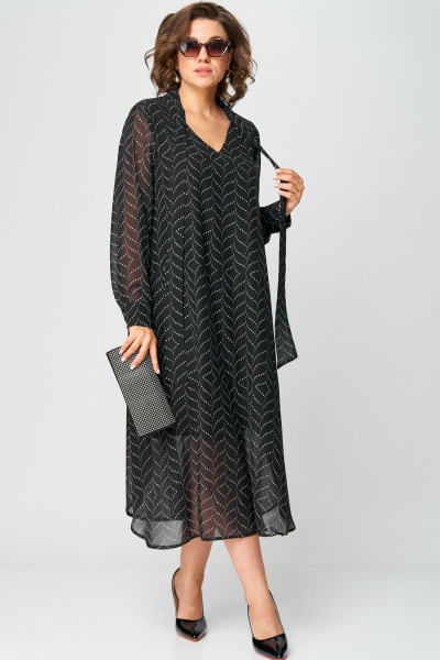 Платье EVA GRANT 7293 черный_абстракция - фото 4