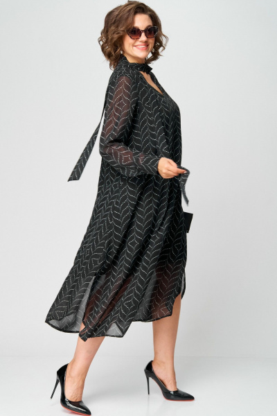 Платье EVA GRANT 7293 черный_абстракция - фото 3