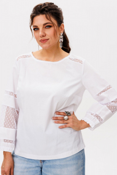 Блуза Anelli 1627 сахарная_вуаль - фото 3