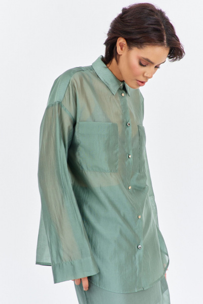 Блуза, юбка FLAIM 2025 зеленый мох - фото 3