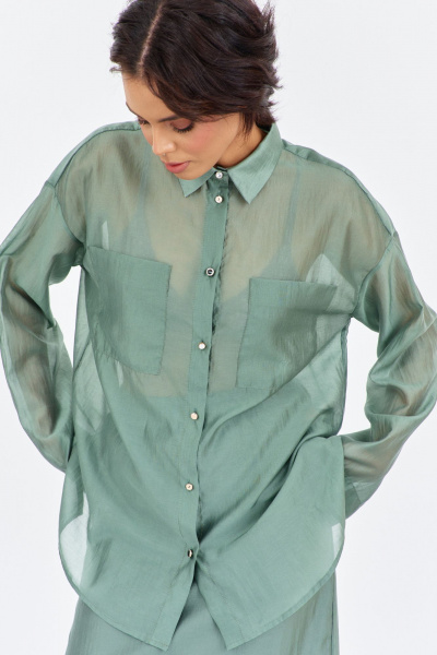 Блуза FLAIM 2026 зеленый мох - фото 3