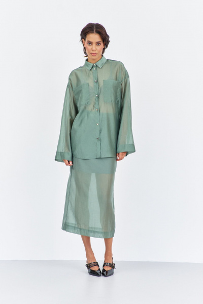 Блуза FLAIM 2026 зеленый мох - фото 1