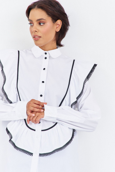 Блуза, брюки FLAIM 2029 черный-белый - фото 11