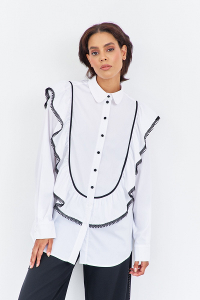 Блуза, брюки FLAIM 2029 черный-белый - фото 9