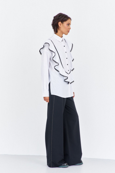 Блуза, брюки FLAIM 2029 черный-белый - фото 6