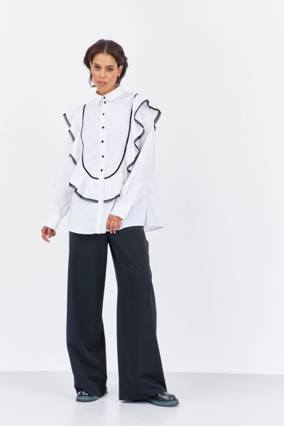 Блуза, брюки FLAIM 2029 черный-белый - фото 4