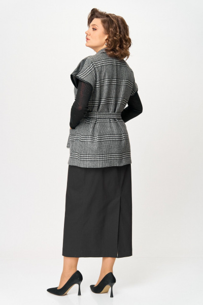 Жилет, юбка Michel chic 1433 серый_клетка-черный - фото 4