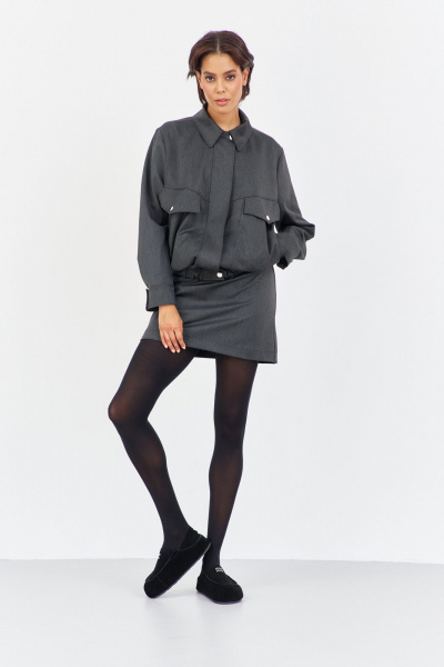 Бомбер FLAIM 2039 серый графит - фото 1