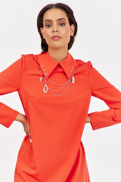 Платье FLAIM 2060 оранжевый - фото 3