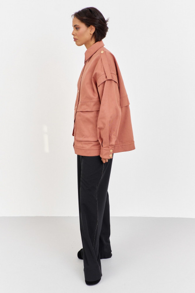 Бомбер FLAIM 2061 розовый кирпич - фото 4