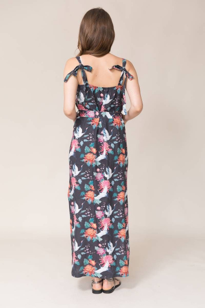 Легкий сарафан на бретелях с накладными карманами Ружана 427-4 журавли - фото 4