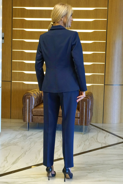 Блуза, брюки, жакет Alani Collection 2425 синий-крупный_горох - фото 10