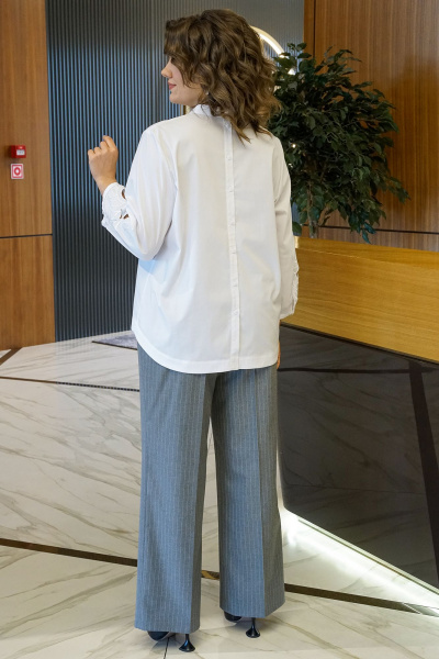 Блуза, брюки Alani Collection 2412 белый-серый - фото 8