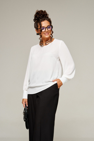 Блуза, брюки, жилет Beautiful&Free 6380 молочно-черный - фото 8