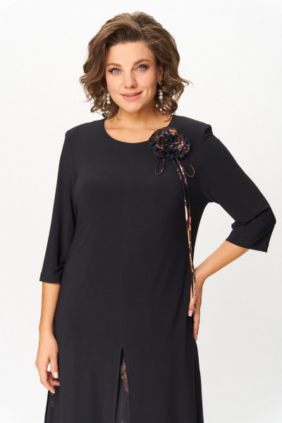 Платье Svetlana-Style 1958 черный_рыжие_цветы - фото 5