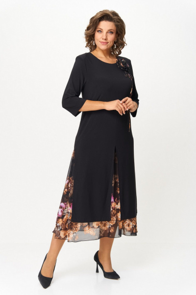Платье Svetlana-Style 1958 черный_рыжие_цветы - фото 4