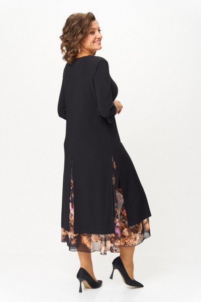Платье Svetlana-Style 1958 черный_рыжие_цветы - фото 7