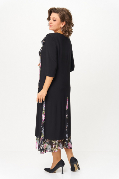 Платье Svetlana-Style 1958 черный_розовые_цветы - фото 6