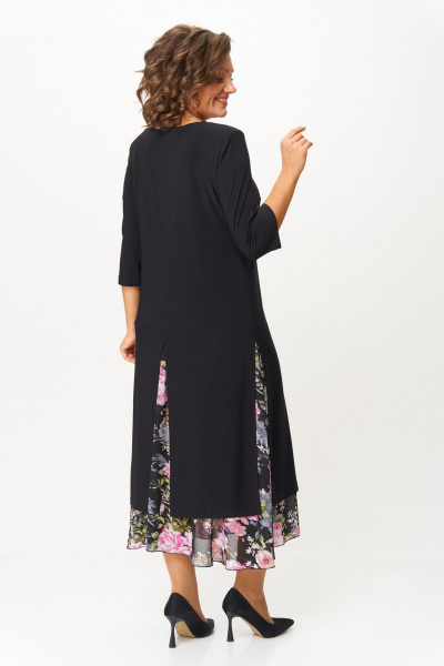 Платье Svetlana-Style 1958 черный_розовые_цветы - фото 5
