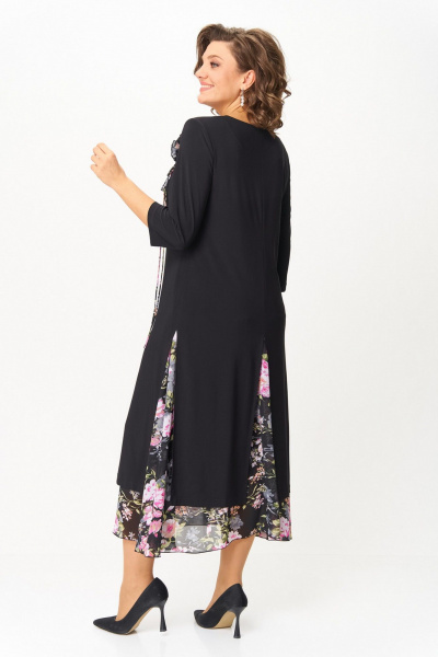 Платье Svetlana-Style 1958 черный_розовые_цветы - фото 4
