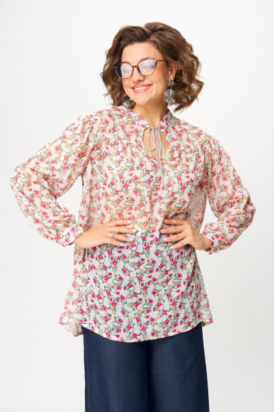 Блуза Michel chic 760/2 молочный_принт - фото 6