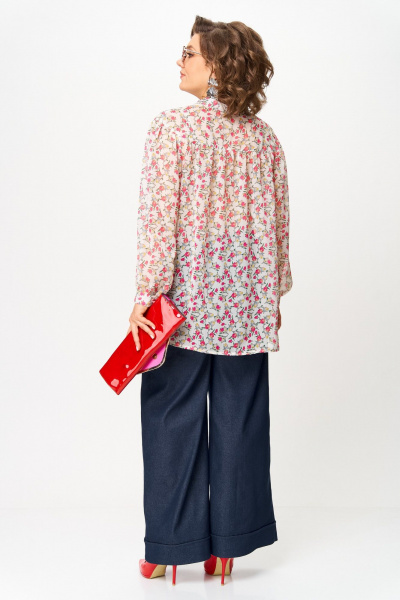 Блуза Michel chic 760/2 молочный_принт - фото 5
